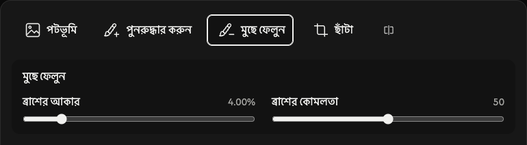 মোছার বিকল্প: ব্রাশের আকার ও কোমলতা।