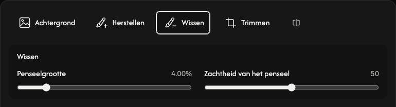 Wisopties: penseelgrootte en penseelzachtheid.